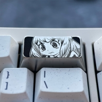2U Backspace Titanium Alloy Artisan Keycaps Precision Pointillism for Mechanical Keyboard -Anya